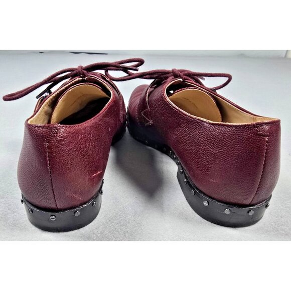 VTG Via Spiga Ladonna Bordeaux Stud Loafers 5M - Picture 5 of 16